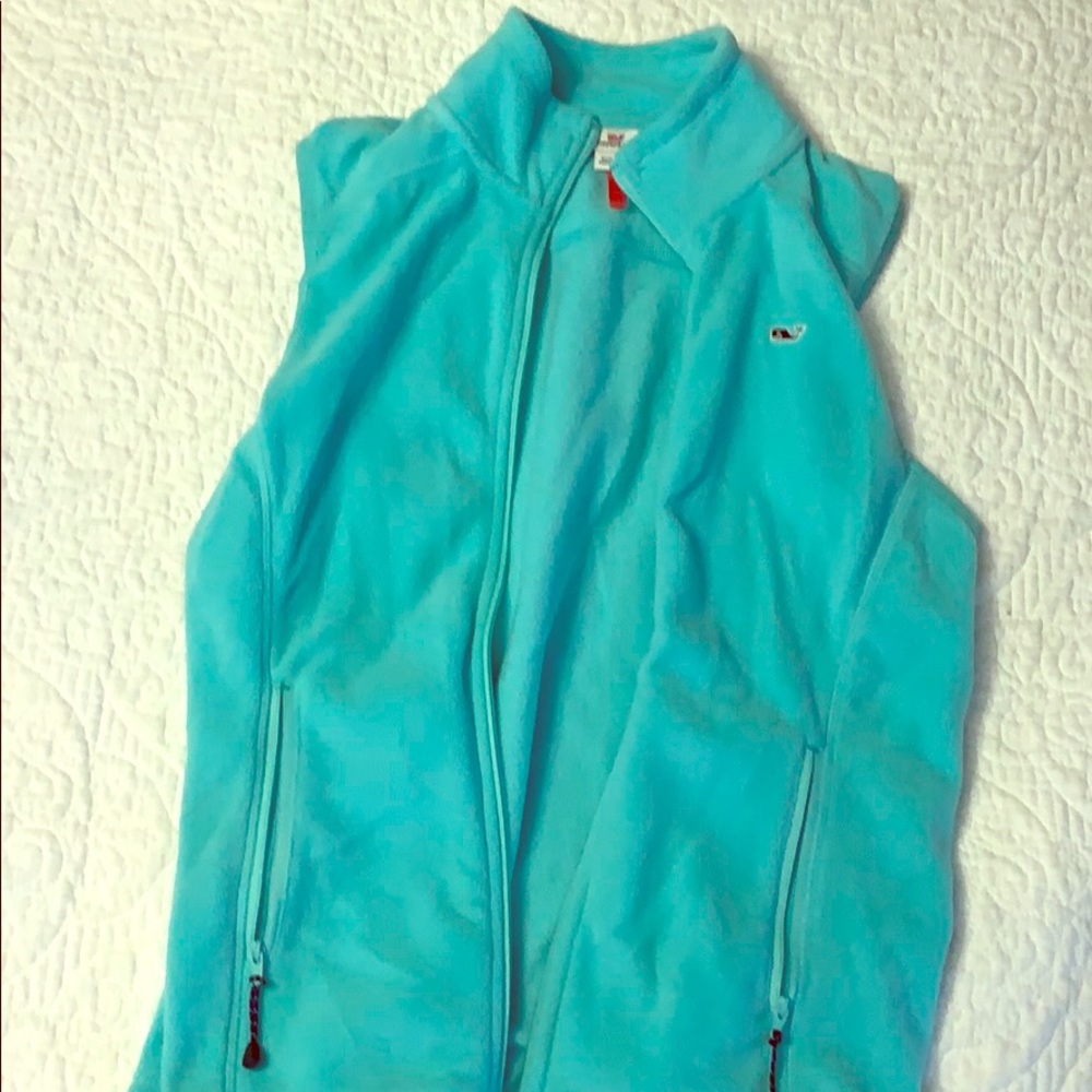 Turquoise Vineyard Vines Fleece Vest